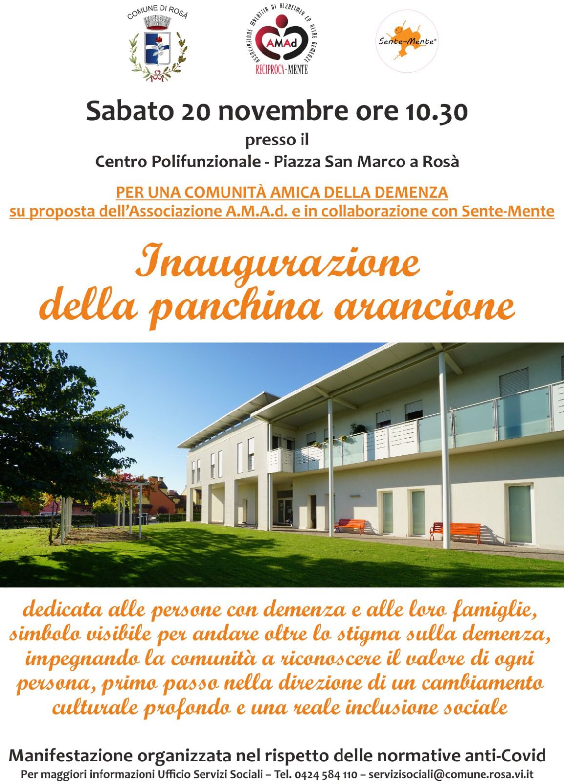 Inaugurazione panchina Arancione