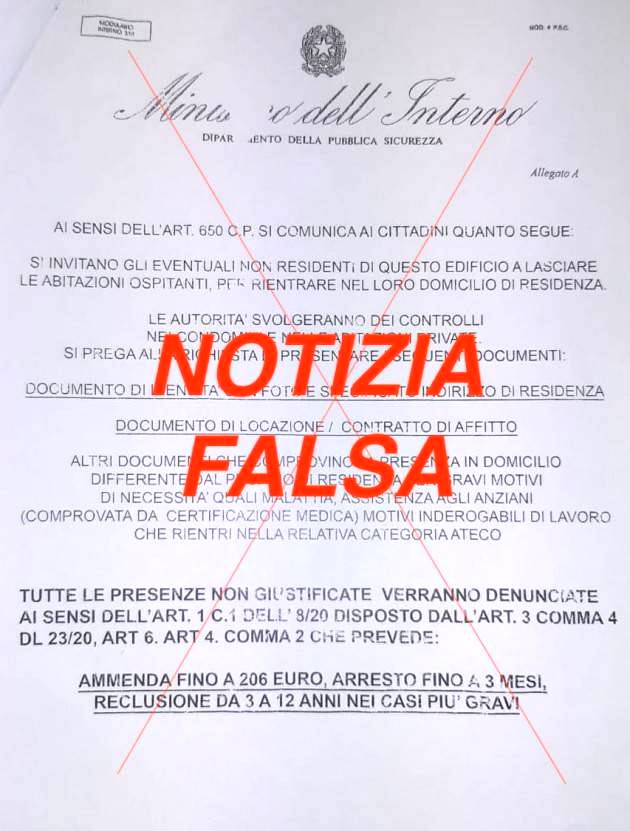 Attenzione al falso volantino
